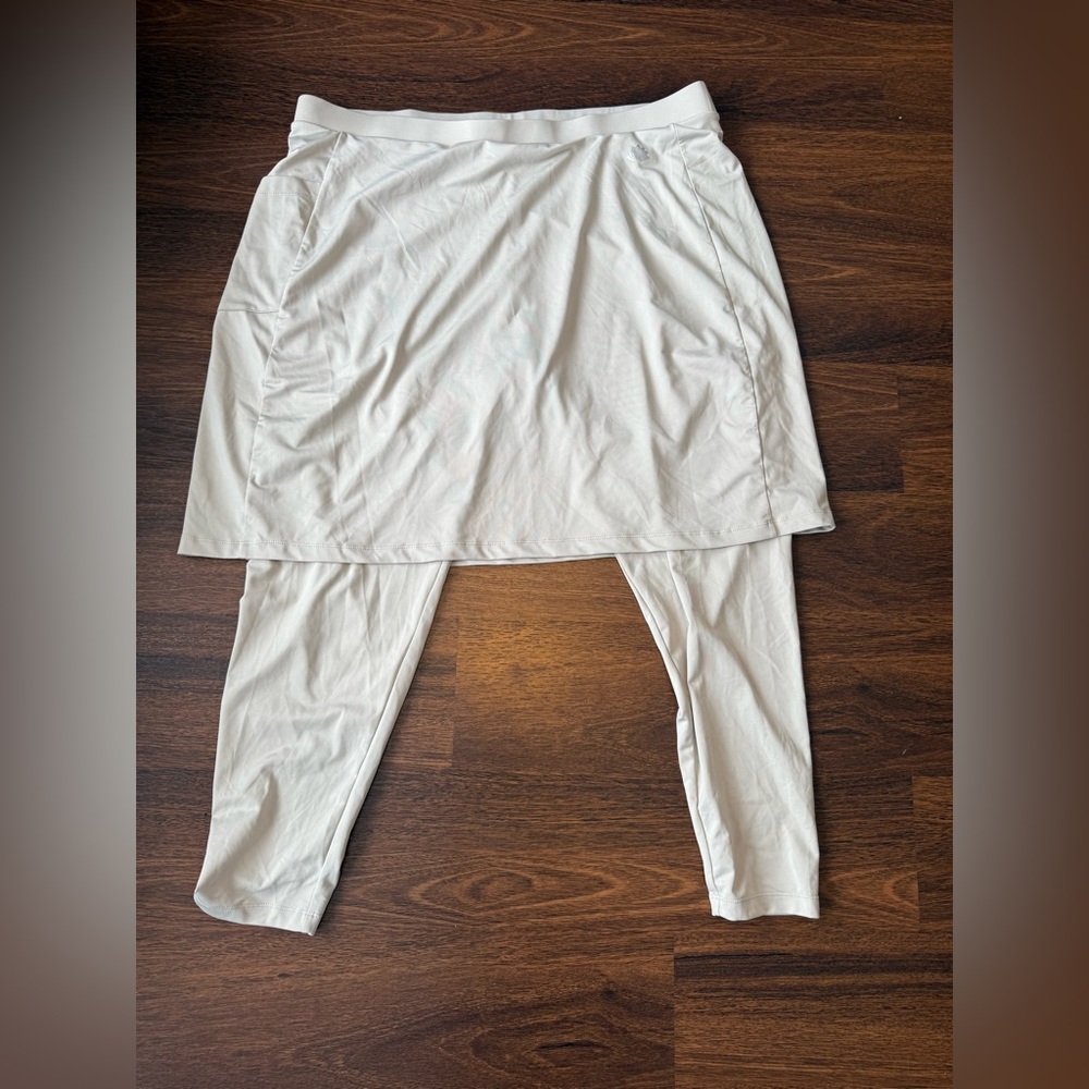 White Midi Skirt with Attached Leggings - Women
